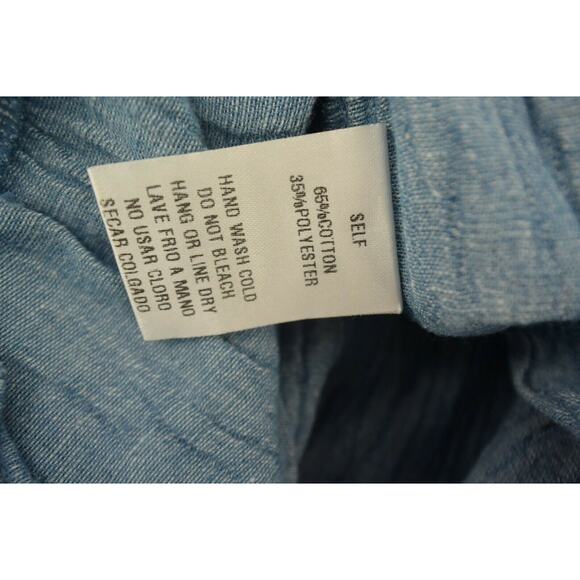 Easel Chambray Romper Bell Sleeve Round Neck One Piece Womens Medium - Picture 8 of 8